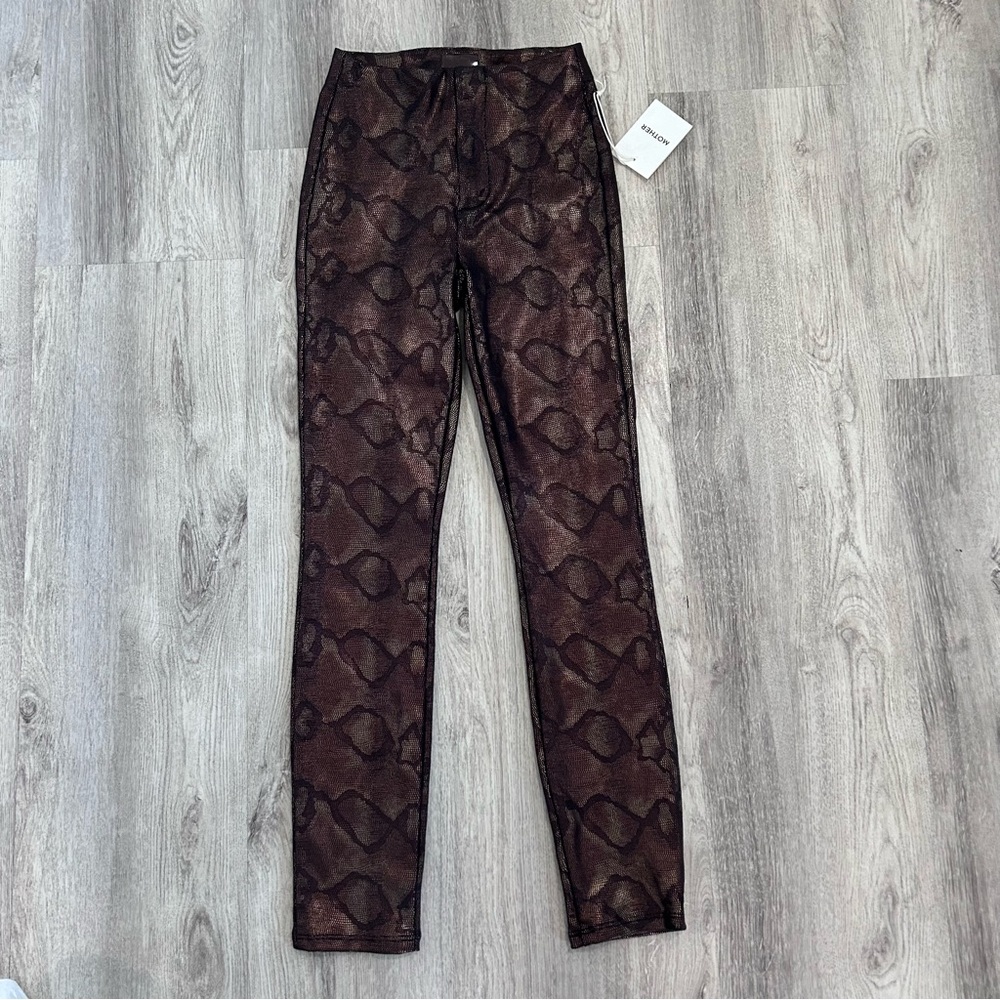 MOTHER Snake Print Skinny Pants Womens 24 Club Cocktail Party Sexy New Rock Punk